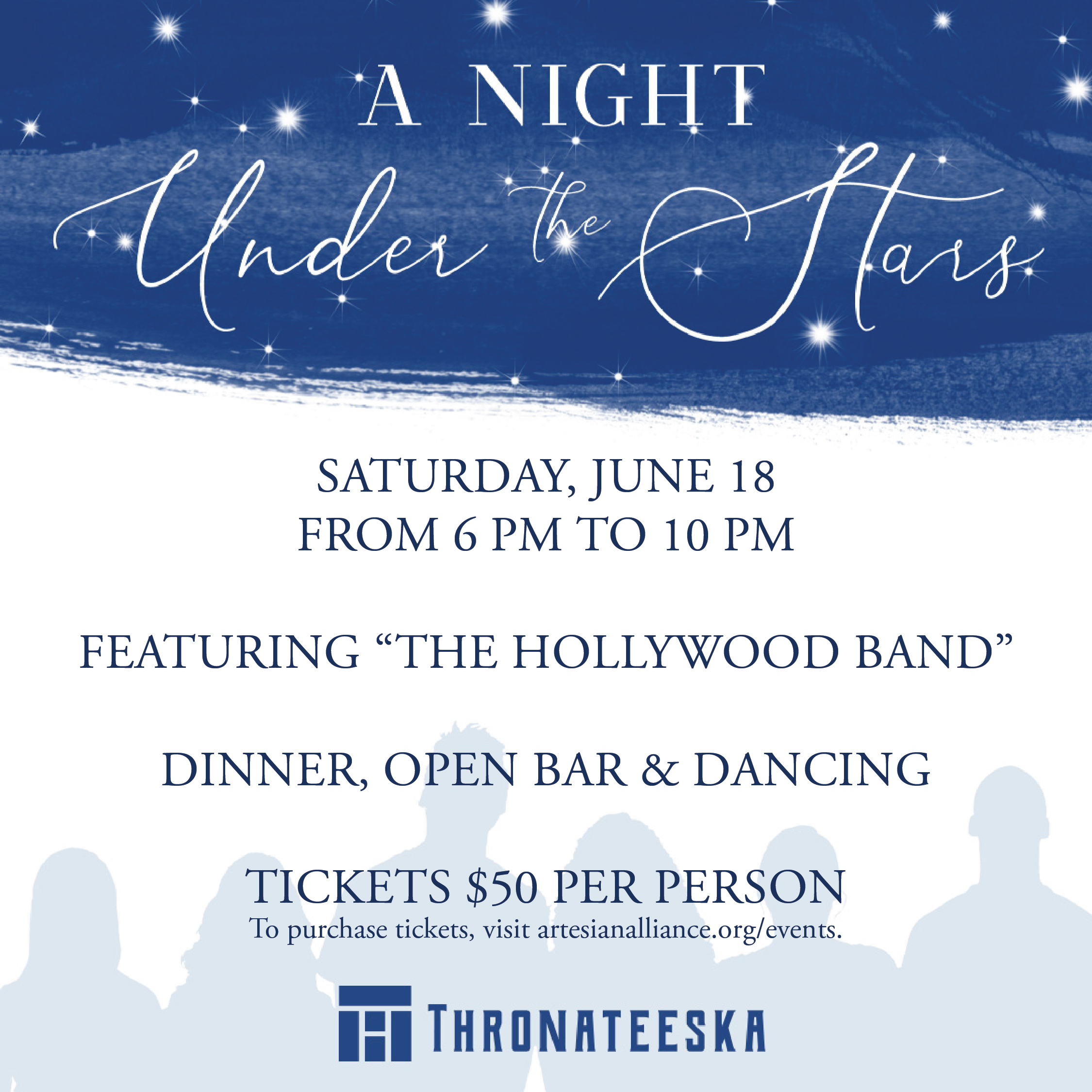 A Night Under the Stars
A block party style celebration on the bricks as we celebrate our community! Dinner, open bar & dancing featuring “The Hollywood Band.”
Purchase Tickets